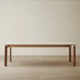 Portobello Pandora Brown Sintered Stone Top Dining Table - Toffee Brown Ash Legs 240x120cm