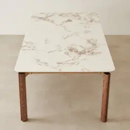 Portobello Pandora Brown Sintered Stone Top Dining Table - Toffee Brown Ash Legs 240x120cm