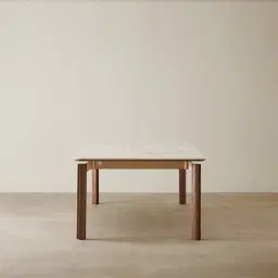 Portobello Pandora Brown Sintered Stone Top Dining Table - Toffee Brown Ash Legs 240x120cm