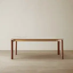 Portobello Pandora Brown Sintered Stone Top Dining Table - Toffee Brown Ash Legs 200x100cm