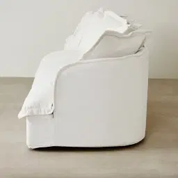 Sorrento II Arctic White Fabric 3 Seater Cloud Sofa