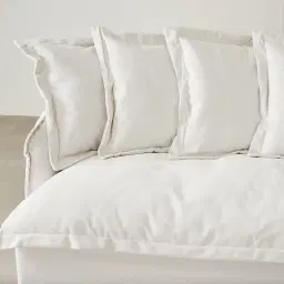 Sorrento II Arctic White Fabric 3 Seater Cloud Sofa