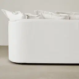 Sorrento II Arctic White Fabric 3 Seater Cloud Sofa