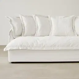 Sorrento II Arctic White Fabric 3 Seater Cloud Sofa
