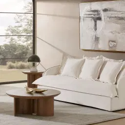 Sorrento II Arctic White Fabric 3 Seater Cloud Sofa