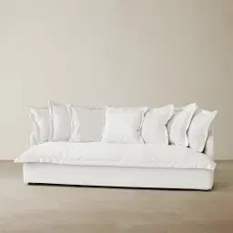 Sorrento II Arctic White Fabric 3 Seater Cloud Sofa