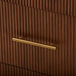 San Pierre Walnut Veneer Dresser with Travertine Finish Sintered Stone Top