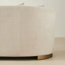 Hyacinth II Powder White Chenille Fabric 3-Seater Sofa