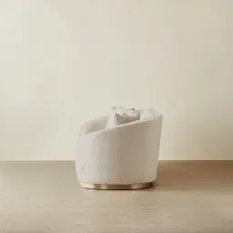 Hyacinth II Powder White Chenille Fabric 3-Seater Sofa