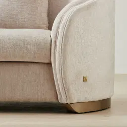 Hyacinth II Powder White Chenille Fabric Occasional Chair