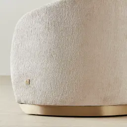 Hyacinth II Powder White Chenille Fabric Occasional Chair