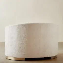 Hyacinth II Powder White Chenille Fabric Occasional Chair