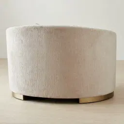 Hyacinth II Powder White Chenille Fabric Occasional Chair