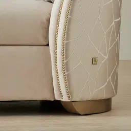 Hyacinth II Cream Velvet 3-Seater Sofa