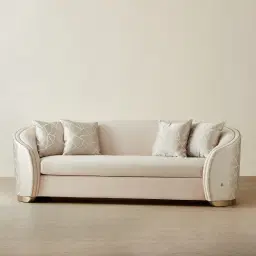 Hyacinth II Cream Velvet 3-Seater Sofa