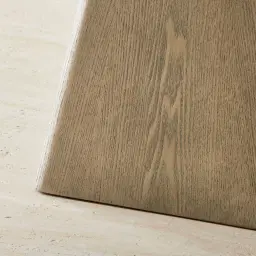 Dunstan Medium Brown Veneer Side Table with Calcatta Viola Sintered Stone Top