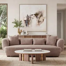 Sir Lionell Gliding White Sintered Stone Coffee Table - Walnut Brown Wooden Legs