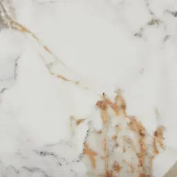 Sir Lionell Gliding White Sintered Stone Side Table - Walnut Brown Wooden Legs