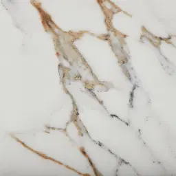 Sir Lionell Gliding White Sintered Stone Console Table - Walnut Brown Wooden Legs