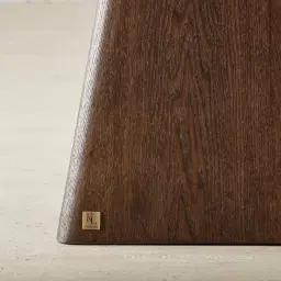 Dunstan Amber Brown Veneer Side Table with Calcatta Viola Sintered Stone Top