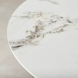 Terzetto Pandora Brown Sintered Stone Round Dining Table - Dark Brown Ash Legs