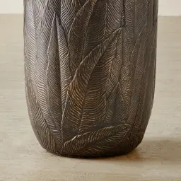 Maliyah Black and Gold Fibre Clay Tall Planter - Set of 2