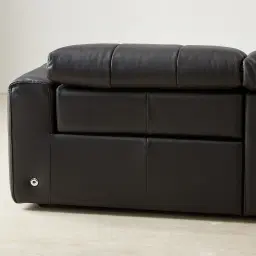 Kensley Black Leather 2-Seater Dual Electric Recliner