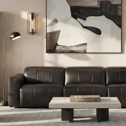 Kensley Black Leather 2-Seater Dual Electric Recliner
