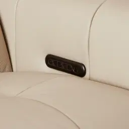 Kensley Almond Cream Leather 3-Seater Dual Electric Recliner