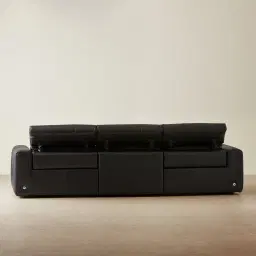 Kensley Black Leather 3-Seater Dual Electric Recliner