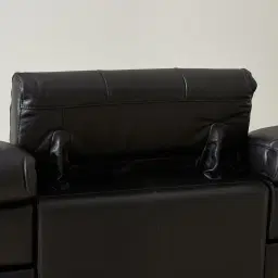 Kensley Black Leather 3-Seater Dual Electric Recliner