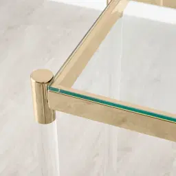 Auryn Polished Champagne Gold Stainless Steel Console Table