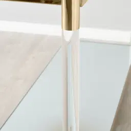 Auryn Polished Champagne Gold Stainless Steel Console Table