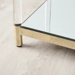 Auryn Polished Champagne Gold Stainless Steel Console Table