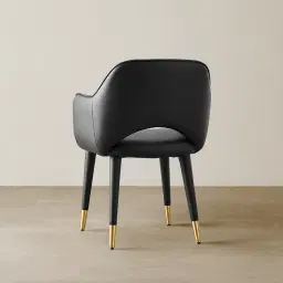 Adrianna Black Vegan Leather Dining Chair