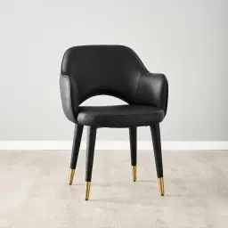 Adrianna Black Vegan Leather Dining Chair