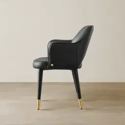 Adrianna Black Vegan Leather Dining Chair