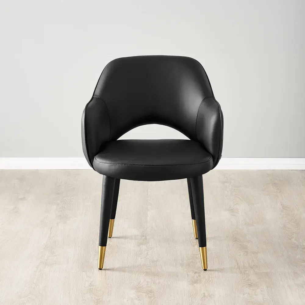 Adrianna Black Vegan Leather Dining Chair