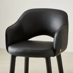 Adrianna Black Vegan Leather 67cm Counter Stool