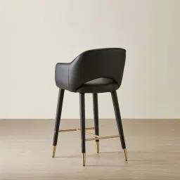 Adrianna Black Vegan Leather 67cm Counter Stool