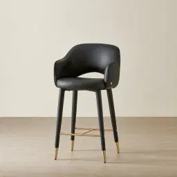 Adrianna Black Vegan Leather 67cm Counter Stool