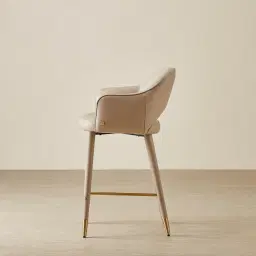 Adrianna Sand Beige Vegan Leather 67cm Counter Stool