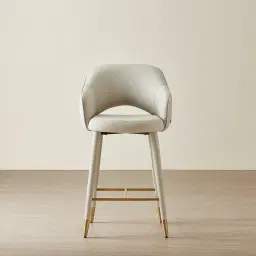 Adrianna Glacier Grey Vegan Leather 67cm Counter Stool