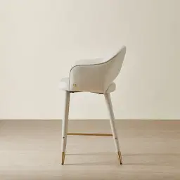 Adrianna Glacier Grey Vegan Leather 67cm Counter Stool