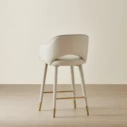 Adrianna Glacier Grey Vegan Leather 67cm Counter Stool