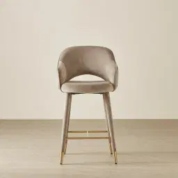 Adrianna Beige Velvet 67cm Counter Stool