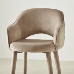 Adrianna Beige Velvet 67cm Counter Stool