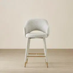 Adrianna Dove Grey Woven Fabric 67cm Counter Stool