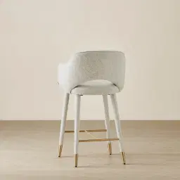 Adrianna Dove Grey Woven Fabric 67cm Counter Stool