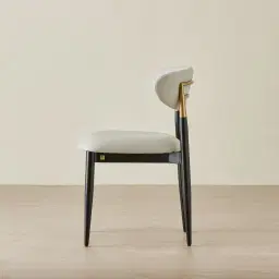 Amali Glacier Grey Vegan Leather Dining Chair